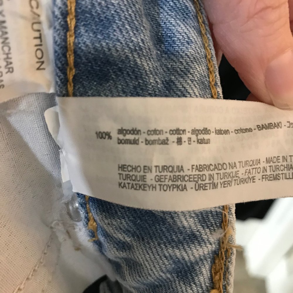 Zara Fringe Hem Jeans Light Wash Crop High Rise 4 - Picture 6 of 6
